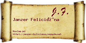 Janzer Feliciána névjegykártya